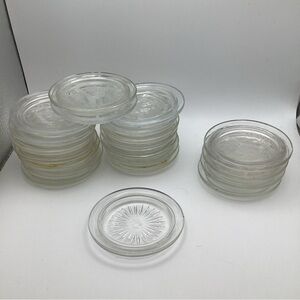 Mason Jar Glass Lid Lot Of 21 Clear Canning IMPROVED GEM Jewel Canada Vintage